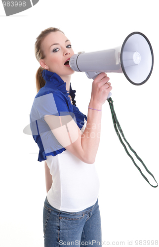 Image of young woman with megaphone