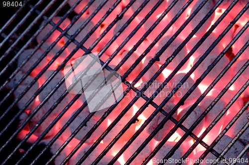 Image of hot charcoal grill