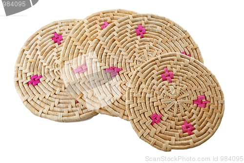 Image of Round handmade colored mats