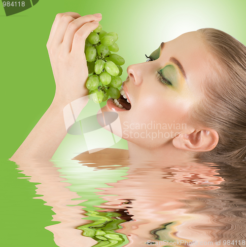 Image of girl with grapes