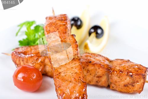 Image of salmon kebab