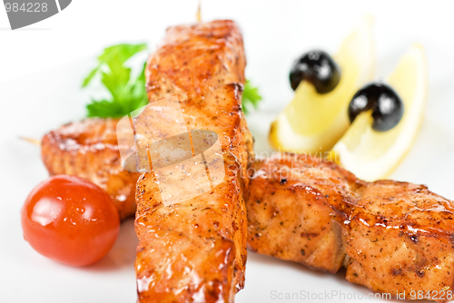 Image of salmon kebab