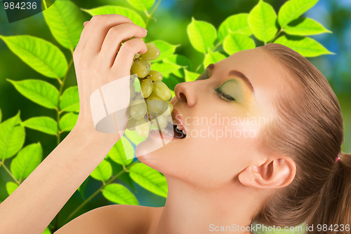 Image of girl with grapes