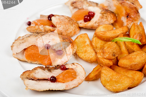 Image of Roast chicken meat and potato