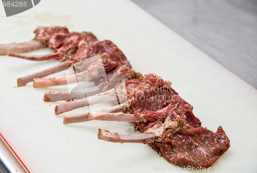 Image of raw marinated lamb meat