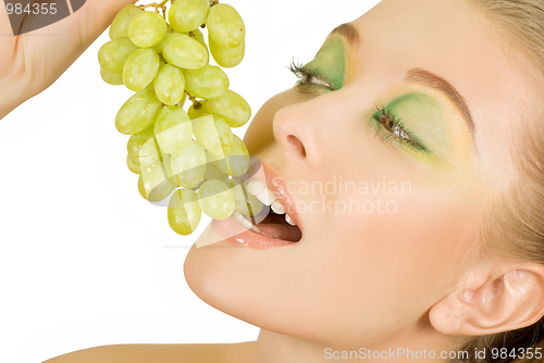 Image of girl with grapes