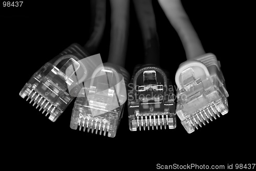 Image of Network Cables. B&W macro.