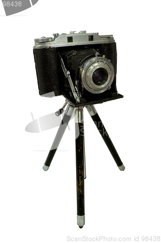 Image of Retro Camera attached to Tripod