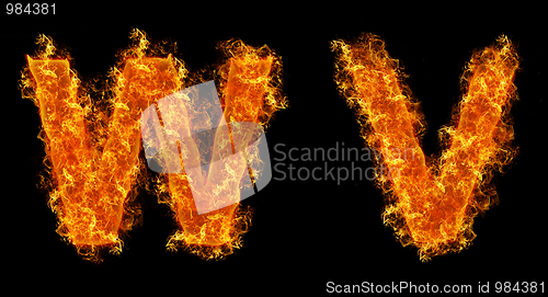 Image of Set of Fire letter W V