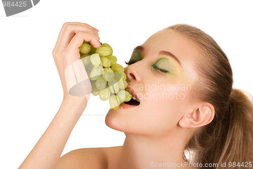 Image of woman with grape