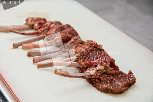 Image of raw marinated lamb meat