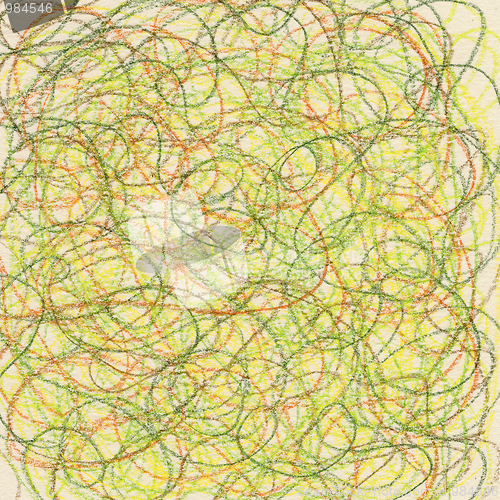 Image of crayon scribble in spring colors