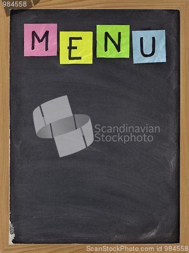 Image of blank blackboard menu