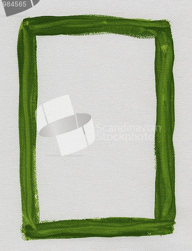 Image of green frame painted on white canvas