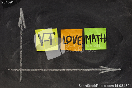 Image of I love math - concept on blackboard