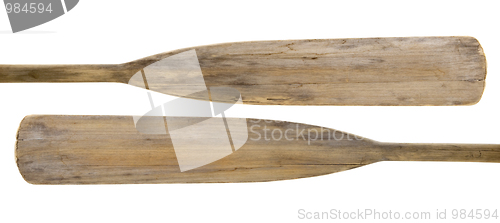 Image of old wooden paddles