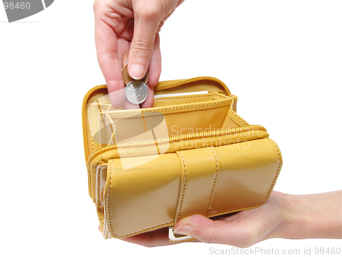 Image of Wallet and hands-clipping path