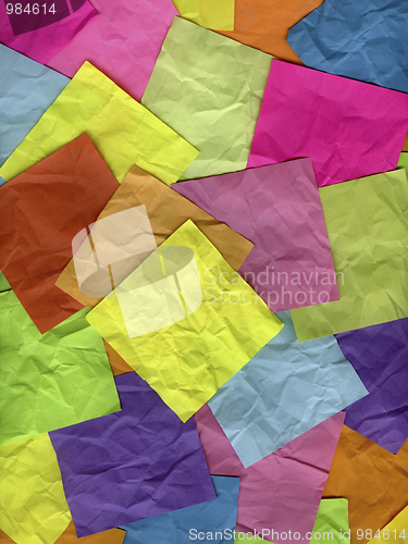 Image of coloful crumpled sticky notes