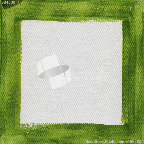 Image of green frame on white canvas