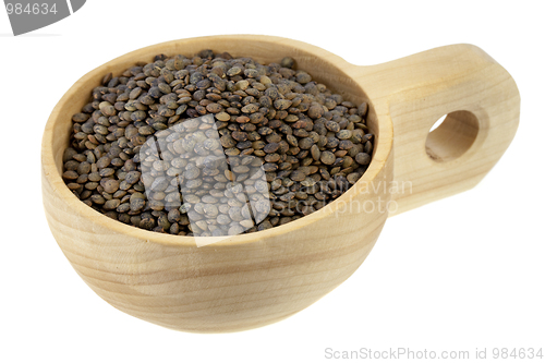 Image of scoop of French green lentils