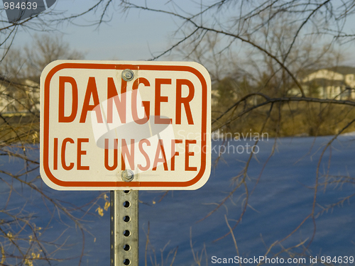 Image of danger ice unsafe sign