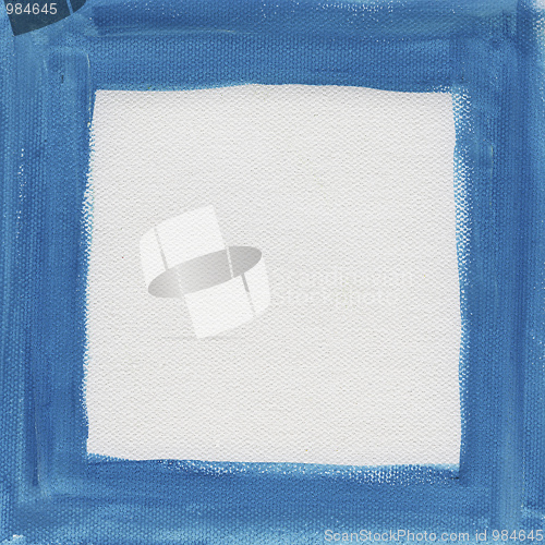 Image of blue frame on white canvas