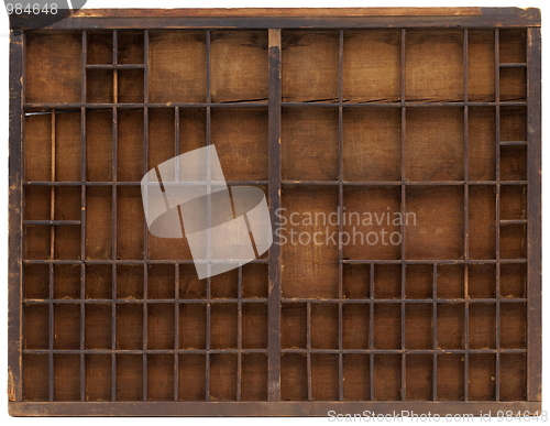 Image of vintage wooden typesetter case