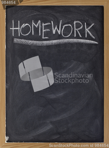 Image of homework assignment on blackboard