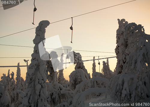 Image of ski resort evening view