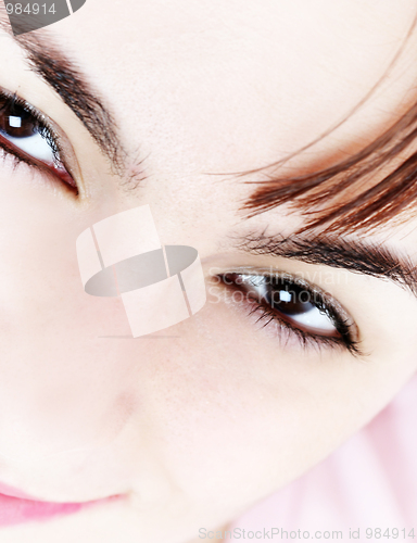 Image of Beautiful young woman face. 