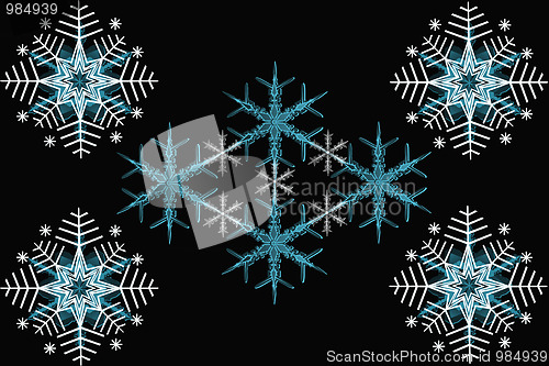 Image of Texture of beautiful snowflakes