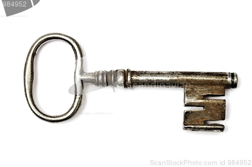 Image of Old key isolated on white 