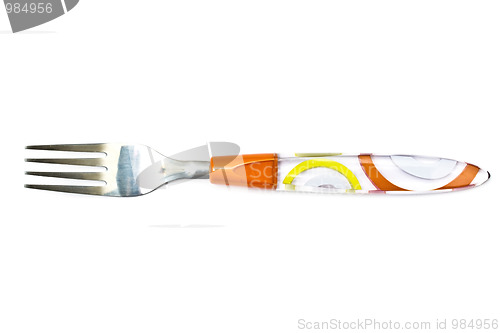 Image of One fork isolated on white