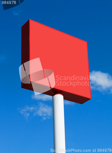 Image of Red blank billboard on a sunny day