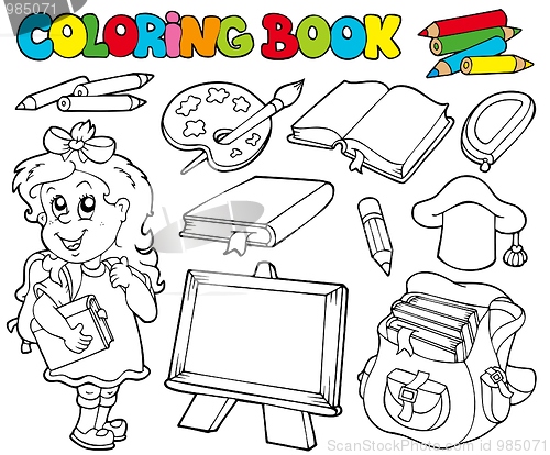 Image of Coloring book with school theme 1