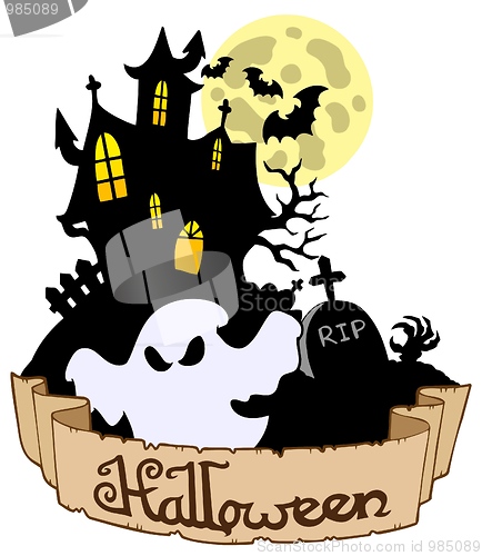 Image of Halloween theme with ghost