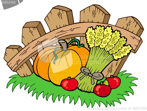 Image of Thanksgiving motive with harvest