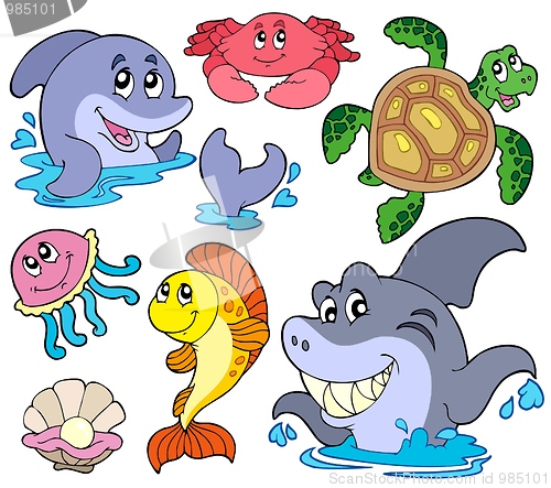 Image of Set of marine animals