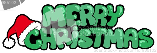 Image of Merry Christmas sign with hat