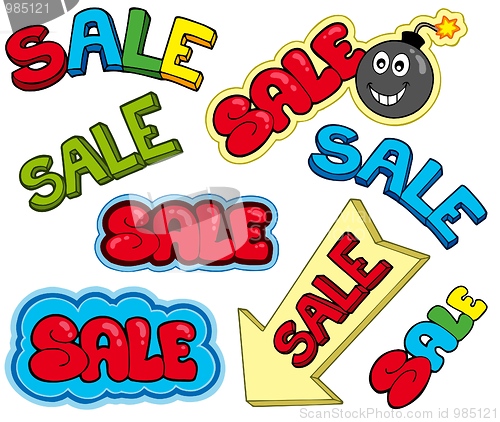 Image of Cartoon sale signs