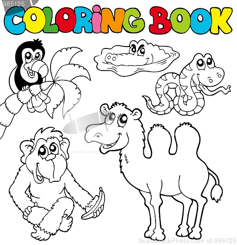 Image of Coloring book with tropic animals 3