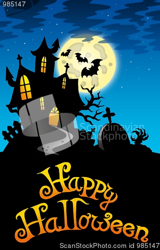 Image of Halloween image with old mansion