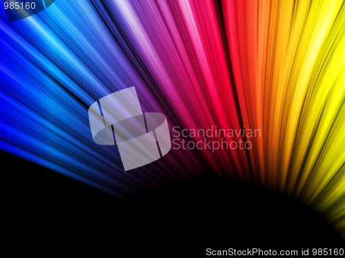 Image of Abstract Colorful Waves on Black Background