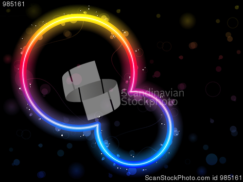 Image of Rainbow Circle Border with Sparkles and Swirls.