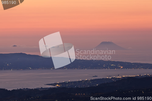 Image of Stromboli at sunset