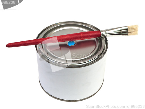 Image of brush and color can