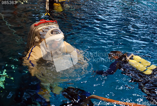 Image of Jeff Williams in the Water for Spacewalk Training