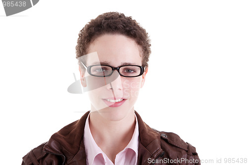 Image of portrait of a young man with glasses