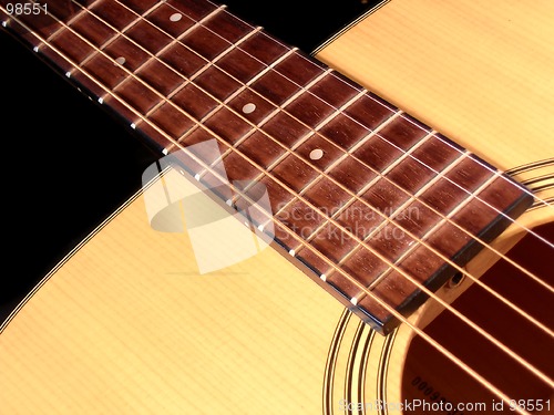 Image of Acoustic guitar close up