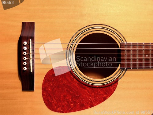 Image of Acoustic guitar close up